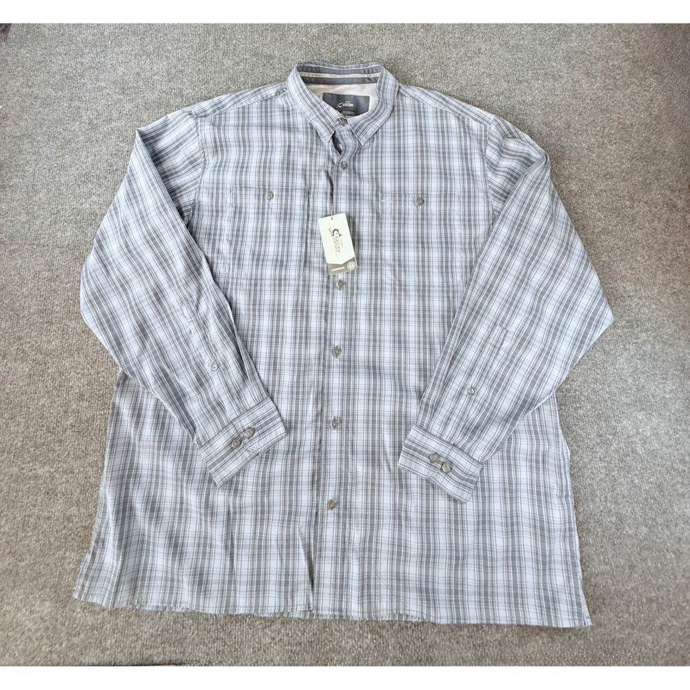 World Wide Sportsman Mens 2XL Performance Fishing Shirt NWT Blue UPF 50 L/S